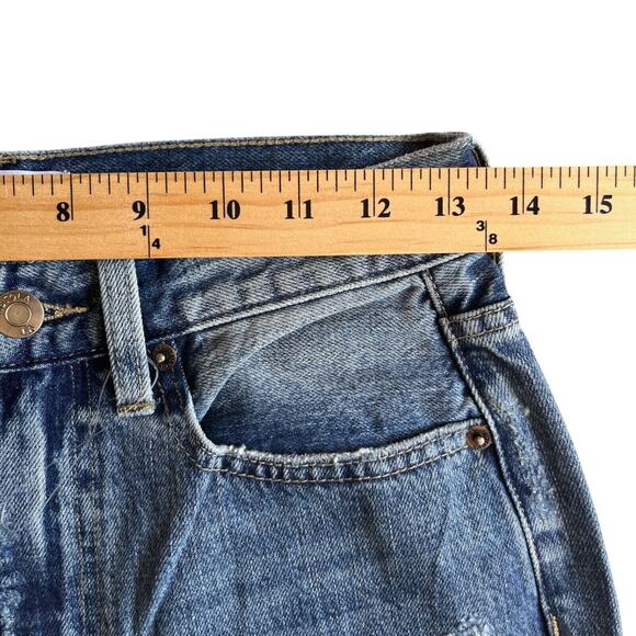 PISTOLA Flare Distressed Jeans with split at hem Women's Size 27 NWOT - Picture 3 of 9